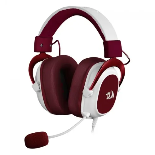 Headset Gamer Redragon Hero Red/White P3 C/ Adaptador P2 - WZetta