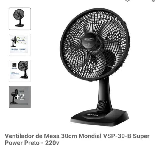 Ventilador de mesa mondial turbo vsp 40 6 pás 110v