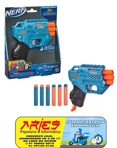 lançador de dardos nerf elite 2.0 trio td 3 + 6 dardos