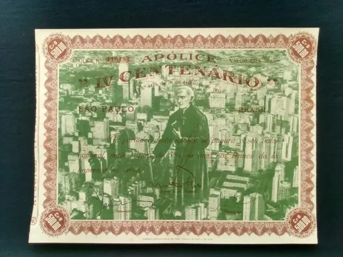 Apólice Do Iv Centenário De Sp 1951