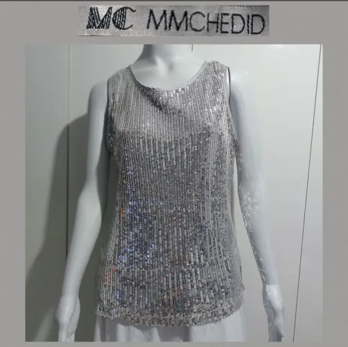 Blusa de paete Prata