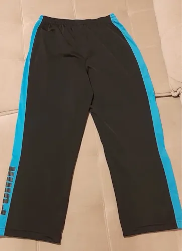 Calça de Treino Puma Original - Preta com Azul - Tamanho M