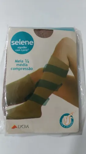 Meia 3/4 Média Compressão - Pele - Tam. Único - Selene