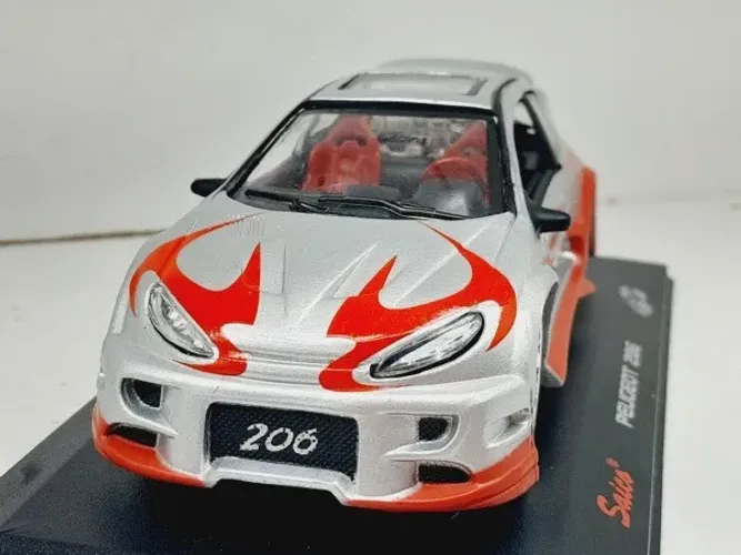 Miniatura Peugeot 206 Saico 1/32 Prata