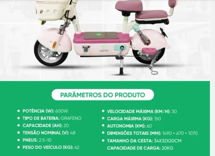 Bike Elétrica autopropelida Loong by Biketrônica 600w