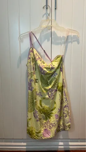 Vestido PP linho Farm estampado floral com alças