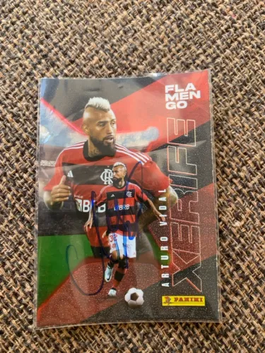 Card Panini do Arturo Vidal Flamengo / autografado