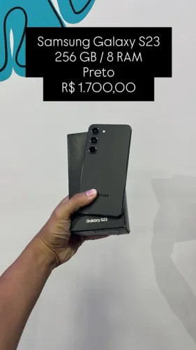 Samsung Galaxy S23 / 256GB / 8GB / Preto / R$ 1.700,00