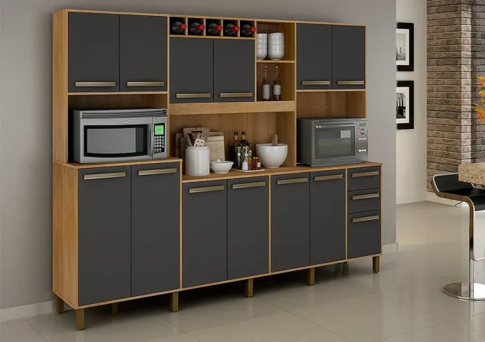 Armário de Cozinha Completo com Design e adega