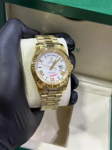 Relógio Rolex Day-Date Dourado e Branco AAA+