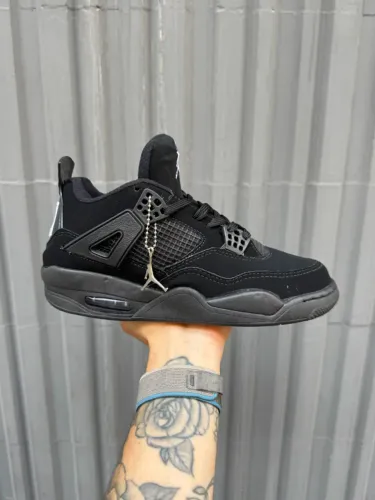 Bota Nike Air Jordan 4 Masculino Linha Premium Cor: All Black - Disponível 38 AO 43