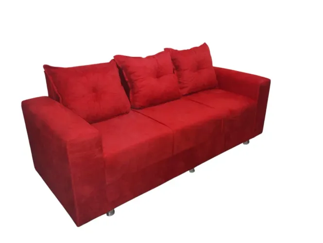 Sofá Vermelho 3 Lugares