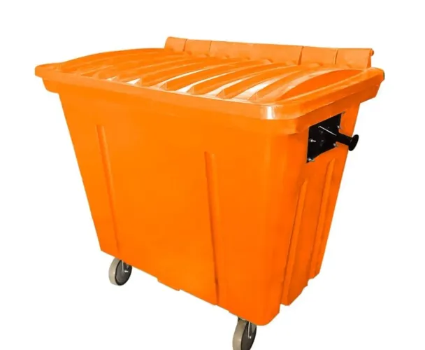 A. Lixeira coletora 600 litros e 1100 litros