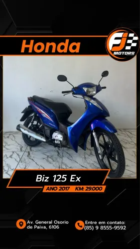 Honda biz 125 EX ano 2017,aceitamos cartão e financiamento bancário