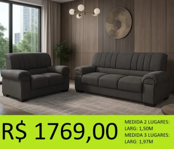 Sofá 2 e 3 lugares com conforto exepcional