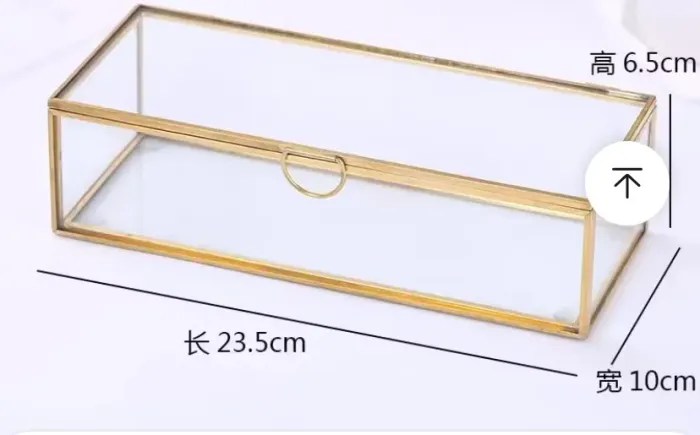 Kit de 2Porta joias em vidro e metal dourado