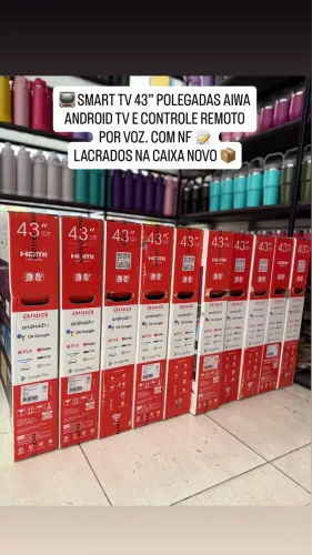 Smart TV 43? Polegadas AIWA Androi TV e Controle Remoto Por Voz Com NF Lacrados 