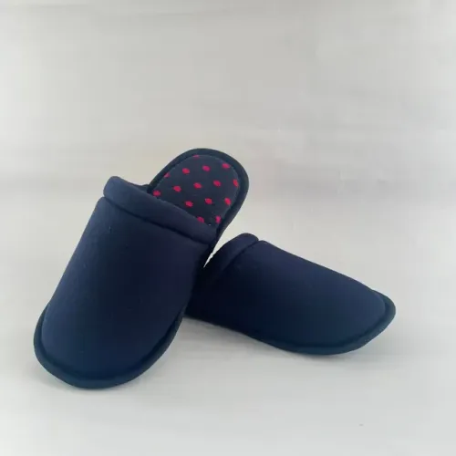 Pantufa Chinelo de Quarto Azul Marin Bolinha Unissex Estilo e Conforto em Casa - P (35/36)