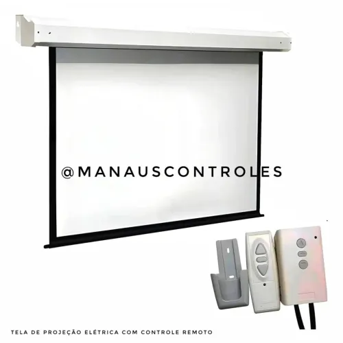 Tela de projeção elétrica+ controle 