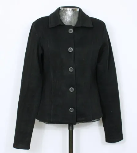 Casaco feminino social alfaiataria outono preto - Veste M/G - Ref. 3915 