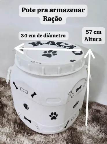 Pote ou galão para armazenar ração - Decorado e personalizado 