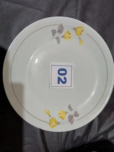 PRATO PARA BOLO 30CM PORCELANA FLORES AMARELAS