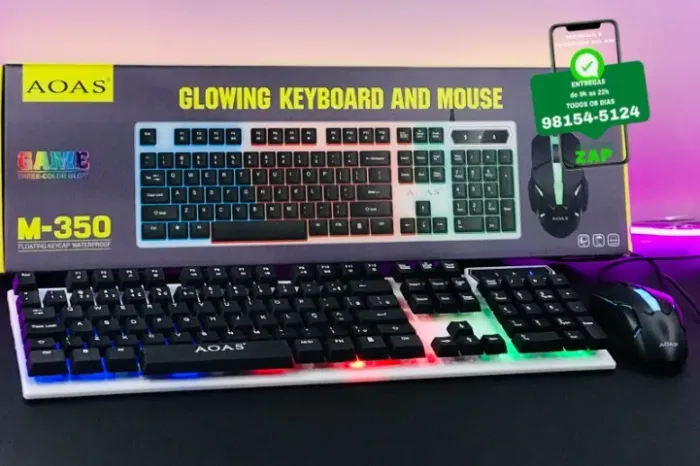 Teclado + Mouse Com Fio e Led - Entrega das 9 até as 22hrs