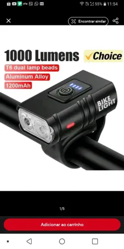 Farol de Bike 1000 Lumens - T6 dual lamp beads