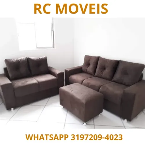 Sofá Canadá 2 e 3 Lugares + Puff - Conforto, Estilo e Qualidade