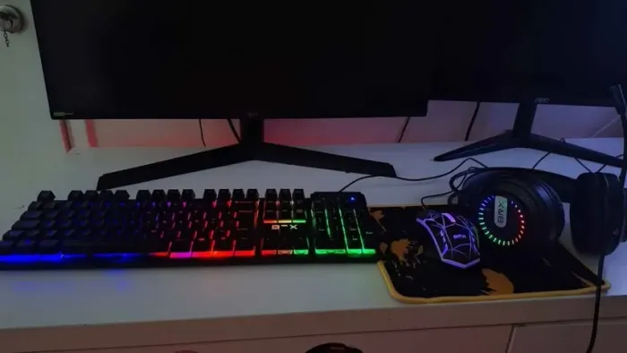 Kit gamer com headset, mouse, mousepad e teclado