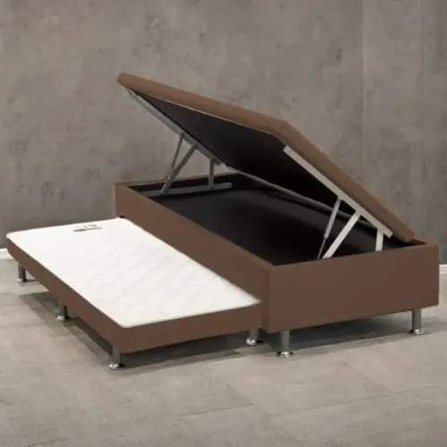 Base Box Solteiro Baú com Auxiliar Pronta Entrega