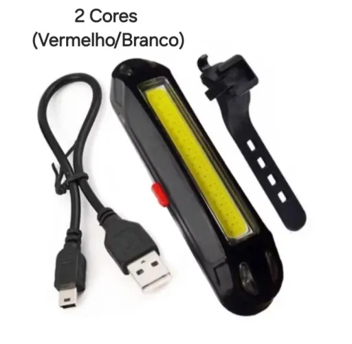 LANTERNA TRASEIRA BIKE BI-COLOR (VERMELHO/BRANCO)