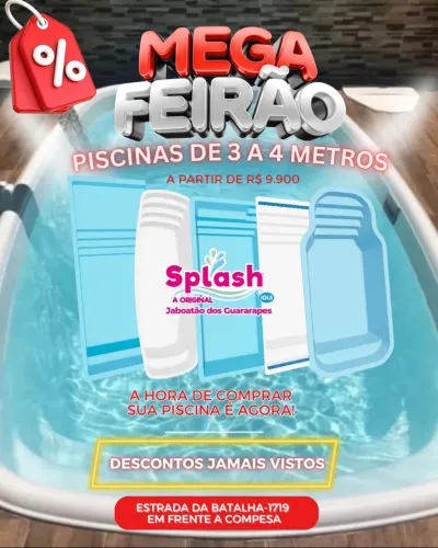 MEGA FEIRÃO: Piscinas de 3 a 4 metros a partir de R$9.900!