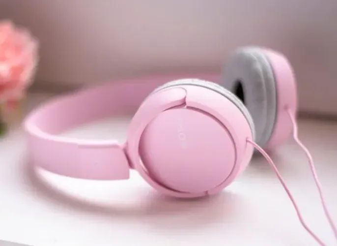 Fone fio Sony MDR-ZX110 rosa P2
