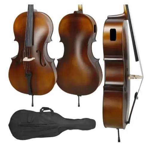 violoncelo 4/4 eletrico e acustico vintage luthieria prosperar konig capa luxo arco crina 