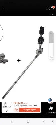 HIT HAT CHIMBAU AEREO  EXTENSOR PARA PRATOS RACK BATERIA PROFISSIONAL 