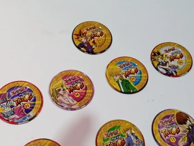 TAZOS DE METAL YU GI OH ELMA CHIPS ANTIGO