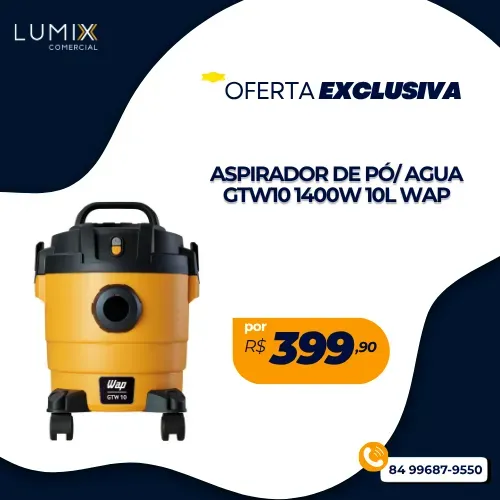 ASPIRADOR DE PÓ/ AGUA GTW10 1400W 10L WAP