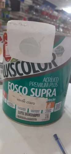 Tinta Acrílico Lukscolor 3,6Litros na cor, verde claro