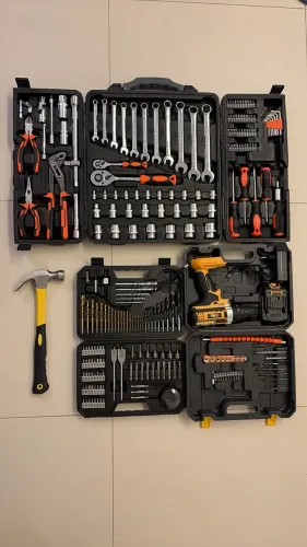 Parafusadeira E Furadeira Impacto The Black Tools + Kit 103 Peças Bosch + Kit Ferramentas