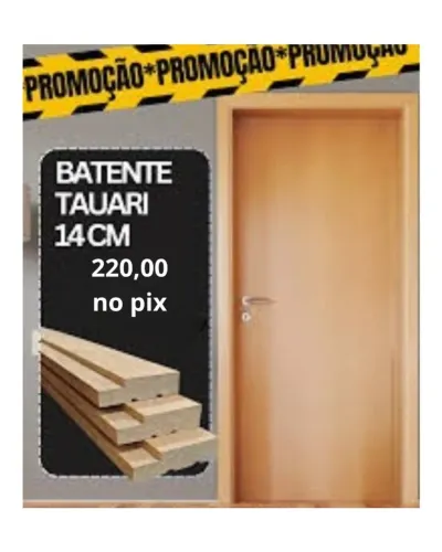 batente de porta Tauari largura de 14cm para folha de ate 80 cm