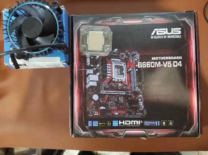 KIT PLACA MÃE ASUS EX-B660M-V5 D4 + INTEL CORE I3-12110F LGA1700 