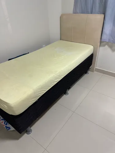 Cama box de solteiro + colchão e cabeceira