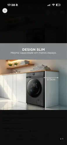 Vendo máquina de lavar 11kg cinza