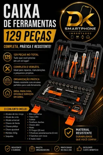 ? Maleta de Ferramentas 126 Peças - Completa e Pronta para o Dia a Dia!