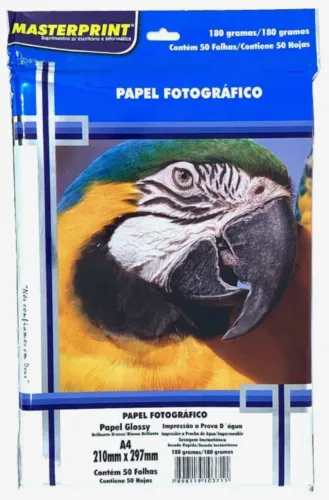 PAPEL FOTOGRAFICO GLOSSY 180G/A4 - 50FOLHAS