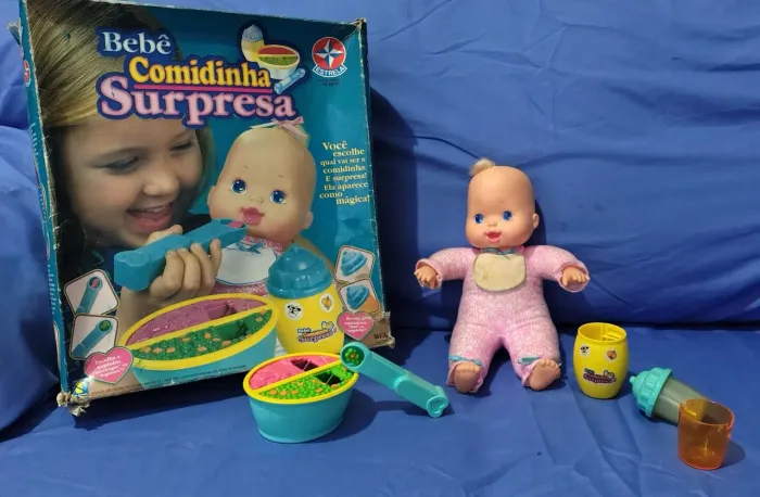 Raridade! Boneca "Bebê Comidinha Surpresa" Estrela 1997 Na caixa com acessórios <br>