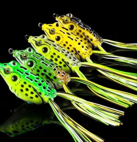 Isca De Pesca Thunder Frog anti enrosco Com Anzol Duplo De Aço De Alto Carbono