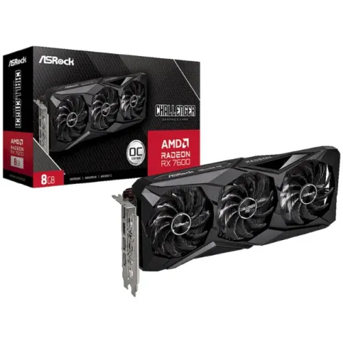 Placa de Vídeo Gpu Asrock Amd Radeon Rx 7600 Challenger Pro Oc 8gb