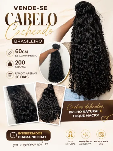 Cabelo cacheado 60cm 200gramas